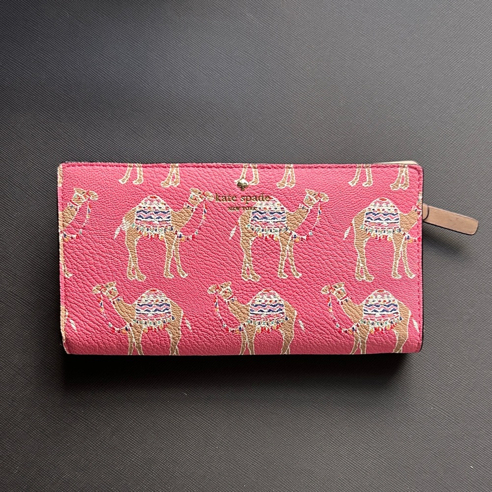 Kate Spade Pink Camel Pattern Wallet